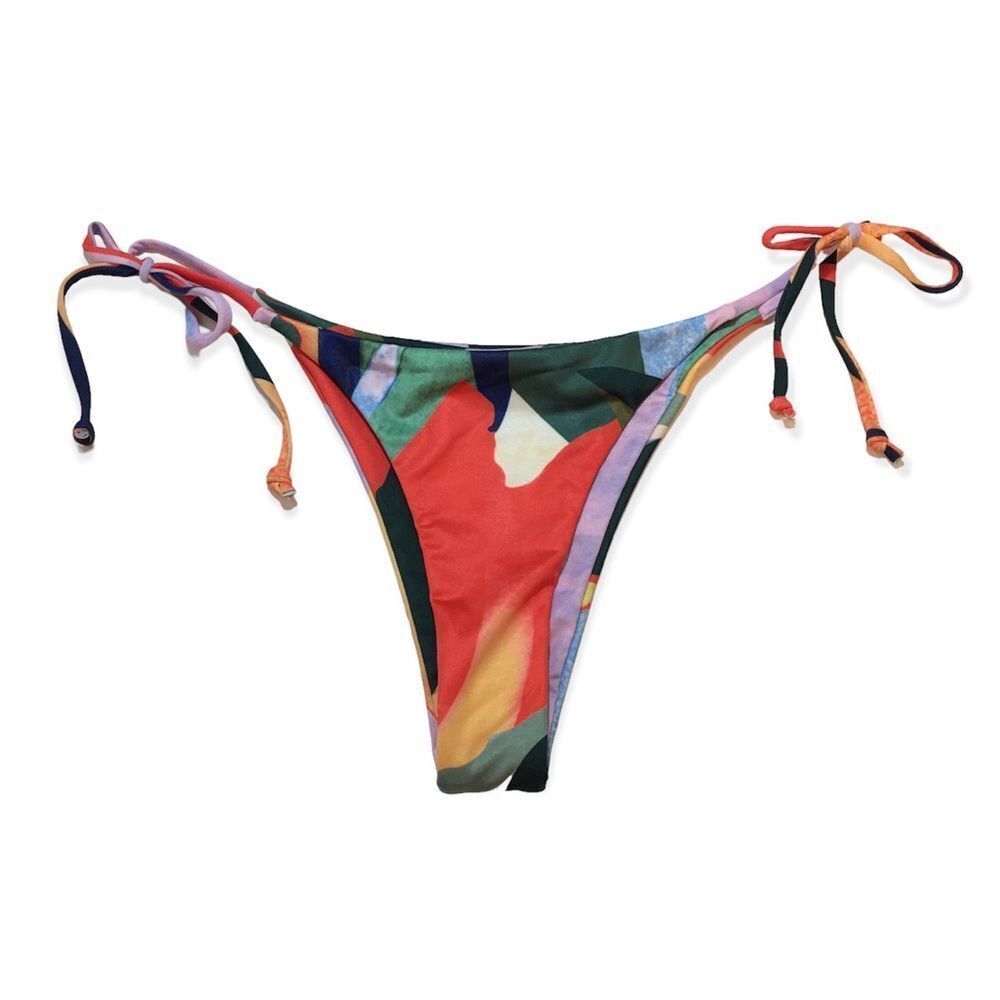 🔃Geo Graphic Print High Cut Side Tie Bikini Swimsuit Bottom